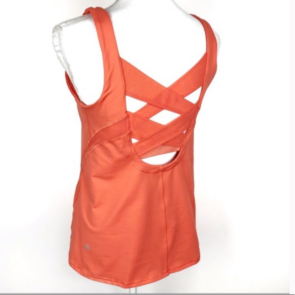 Lululemon Rise and Fold Criss Cross Coral Tank Top